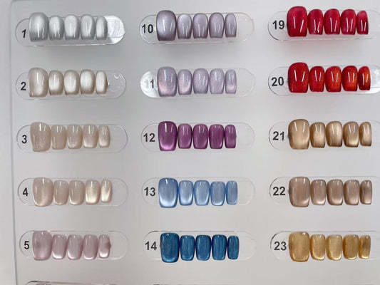 Handmade Cat Eye Press On Nails: Colorful Gel Artist Faux Nails