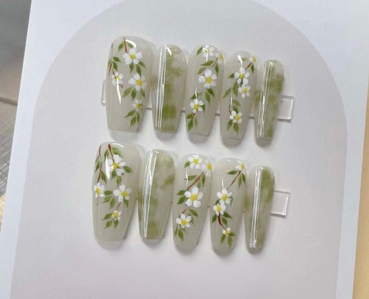 Handmade Black Rose Press On Nails: Reusable Gel Coquette Nails