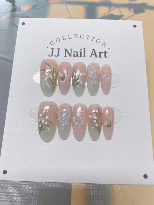 Spring Tulips Press On Nails: Reusable Custom Shape Set