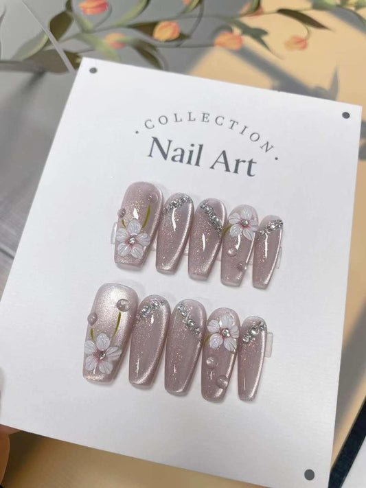 Hand Painted Dragon Press On Nails: Colorful Gel Nail Art