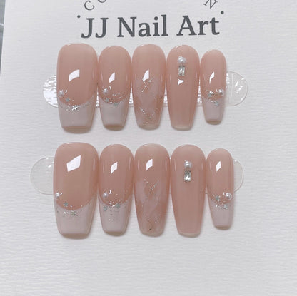 Handmade Star French Press On Nails: Reusable Custom Shape Set