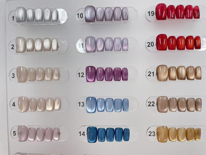 Handmade Cat Eye Press On Nails: Colorful Gel Artist Faux Nails
