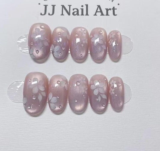Ombre Purple Cat Eye Press On Nails: Reusable Custom Shape Set