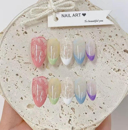 Transfer Film Press On Nails: Reusable Custom Shape Set