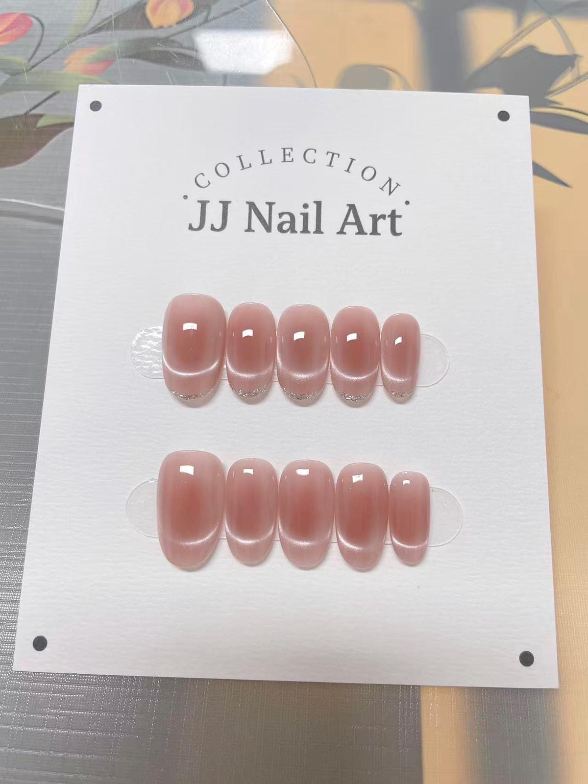 Butterfly Ombre Press On Nails: Hand-Painted Reusable False Nails