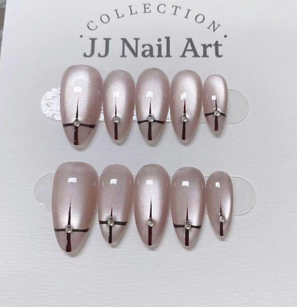 Handmade Press On Nails: Custom Shape Reusable Set