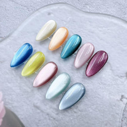 Handmade Cat Eye Press On Nails: Colorful Gel Artist Faux Nails
