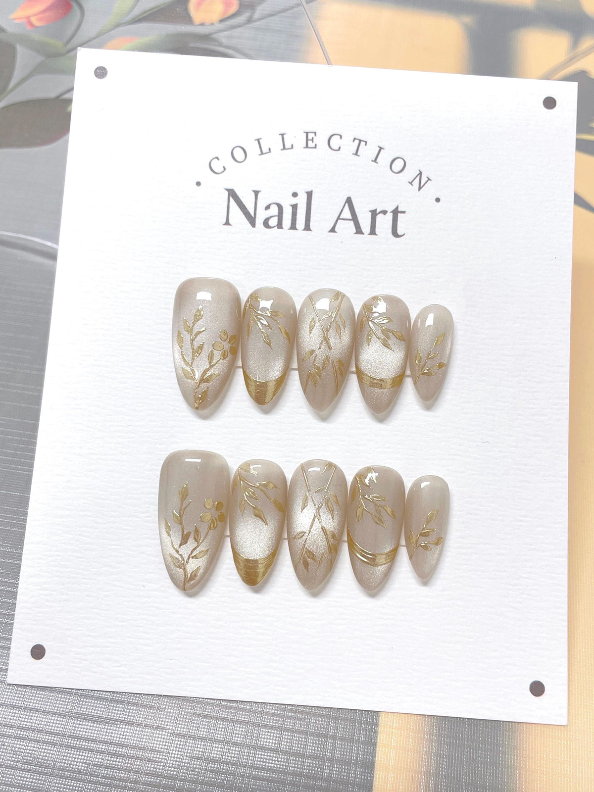 Hand Painted Phoenix Press On Nails: Artist Gel Fake Nails