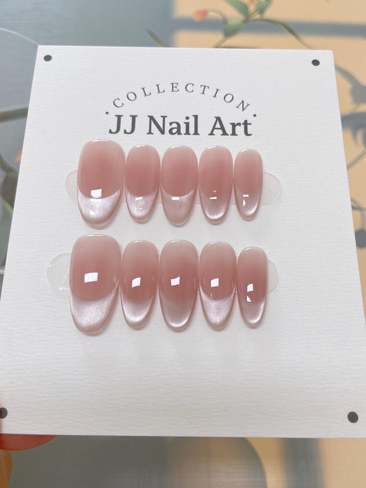 Cat Eye French Press On Nails: Reusable Custom Shape Set