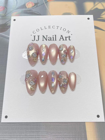 Handmade Pastel Petals Press On Nails: Reusable Set