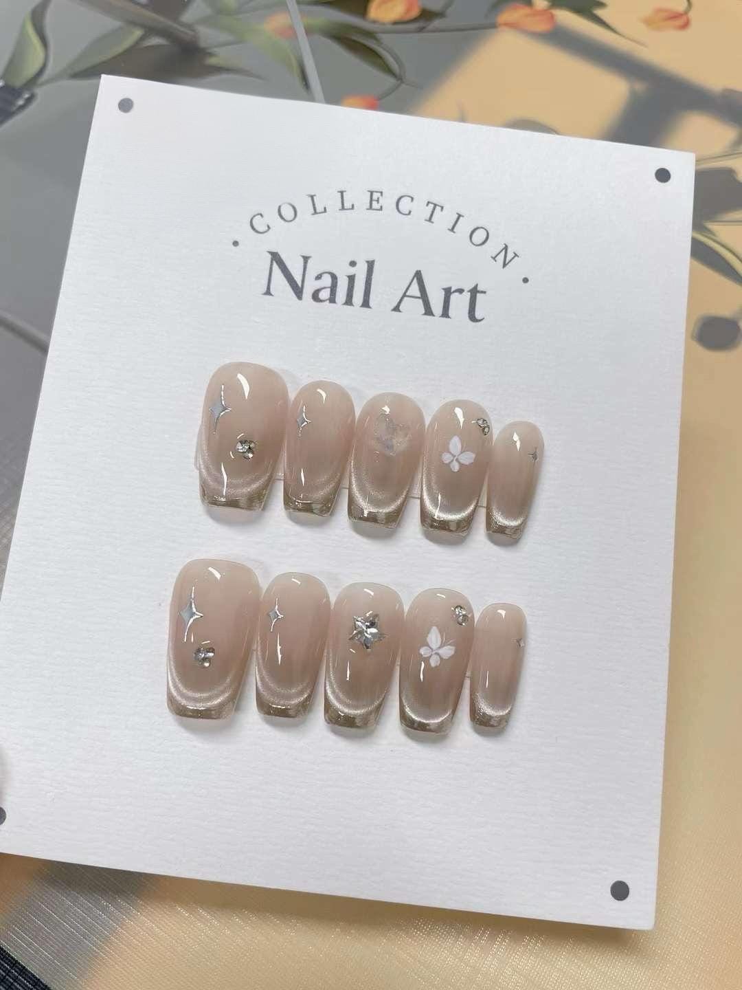 Handmade Honeybee Press On Nails: Reusable Gel Fake Nails