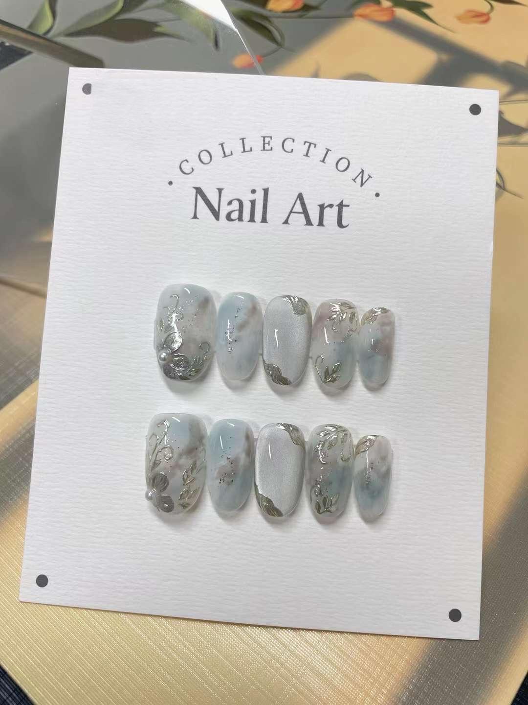 Custom Nail Shape Handmade Orange Fruit Press On Nails, Reusable Comfortable Nails
