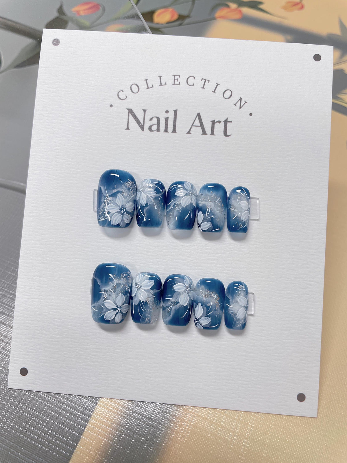 Handmade Floral Press On Nails: Elegant Reusable False Nails