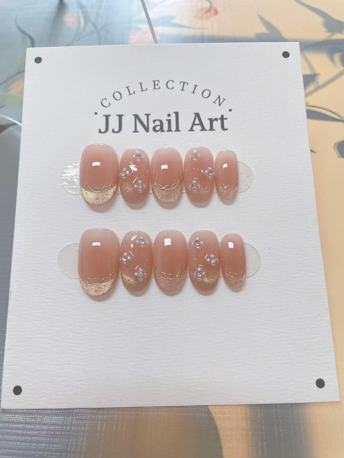 Handmade Lace French Cat Eye Press On Nails: Reusable Set