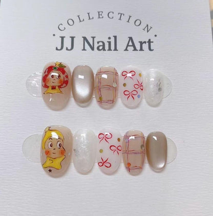 Stars Person Cat Eye Press On Nails: Custom Shape Reusable Set