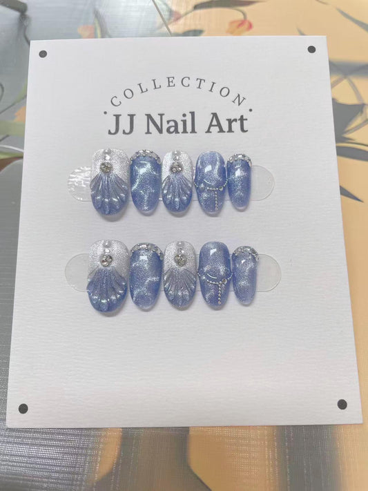 Elegant Lady Press On Nails: Custom Shape Reusable Set