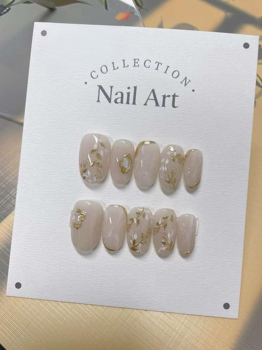 Custom Nail Shape Handmade Orange Fruit Press On Nails, Reusable Comfortable Nails