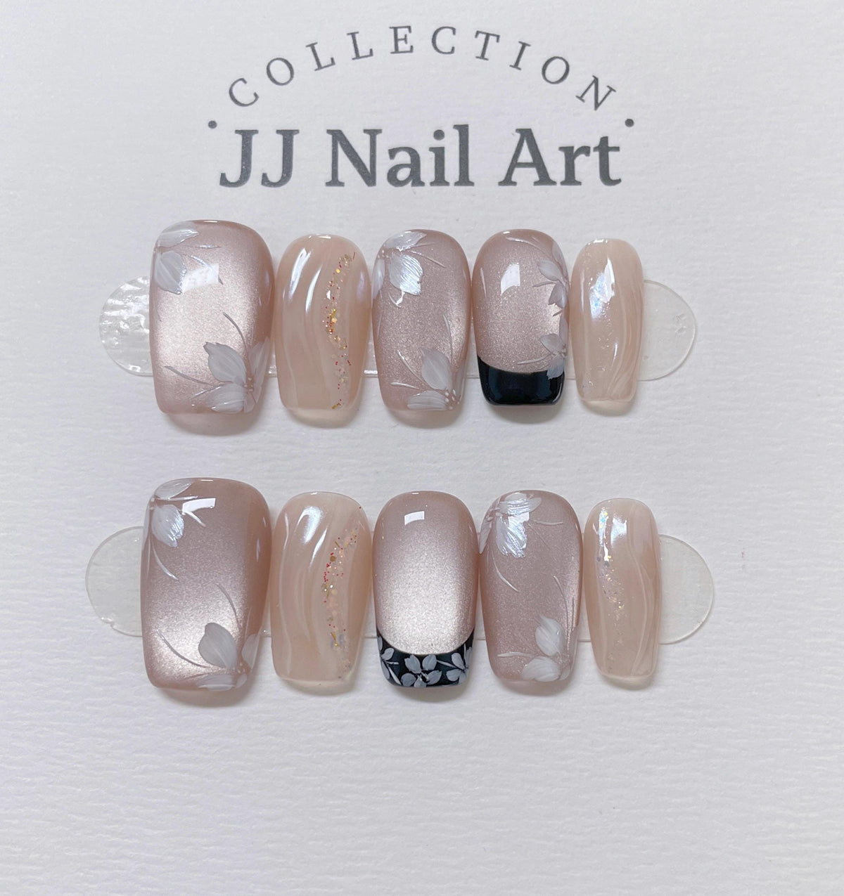 Cat Eye Pink Press On Nails: Reusable Custom Shape Set