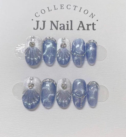 Elegant Lady Press On Nails: Custom Shape Reusable Set