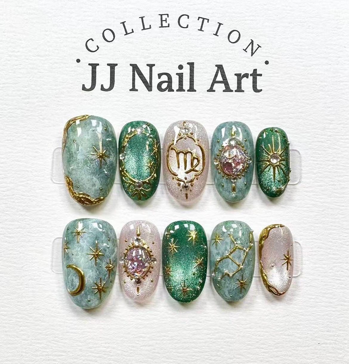 Handmade Zodiac Press On Nails: Custom Reusable Set