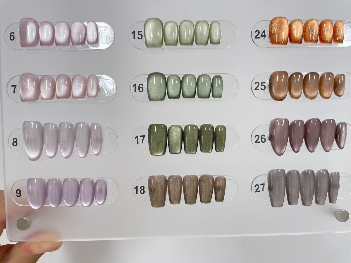 Handmade Cat Eye Press On Nails: Colorful Gel Artist Faux Nails