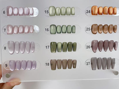 Handmade Cat Eye Press On Nails: Colorful Gel Artist Faux Nails