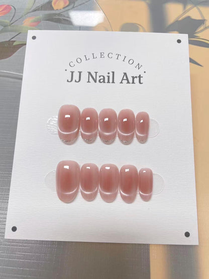 Butterfly Ombre Press On Nails: Hand-Painted Reusable False Nails