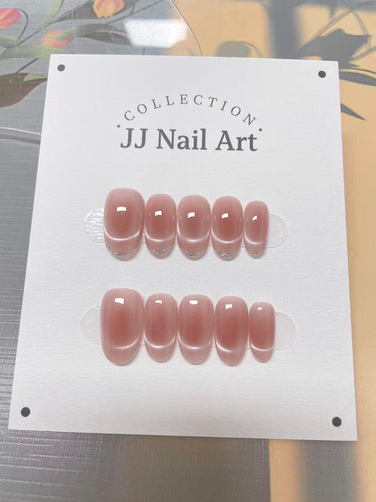 Butterfly Ombre Press On Nails: Hand-Painted Reusable False Nails