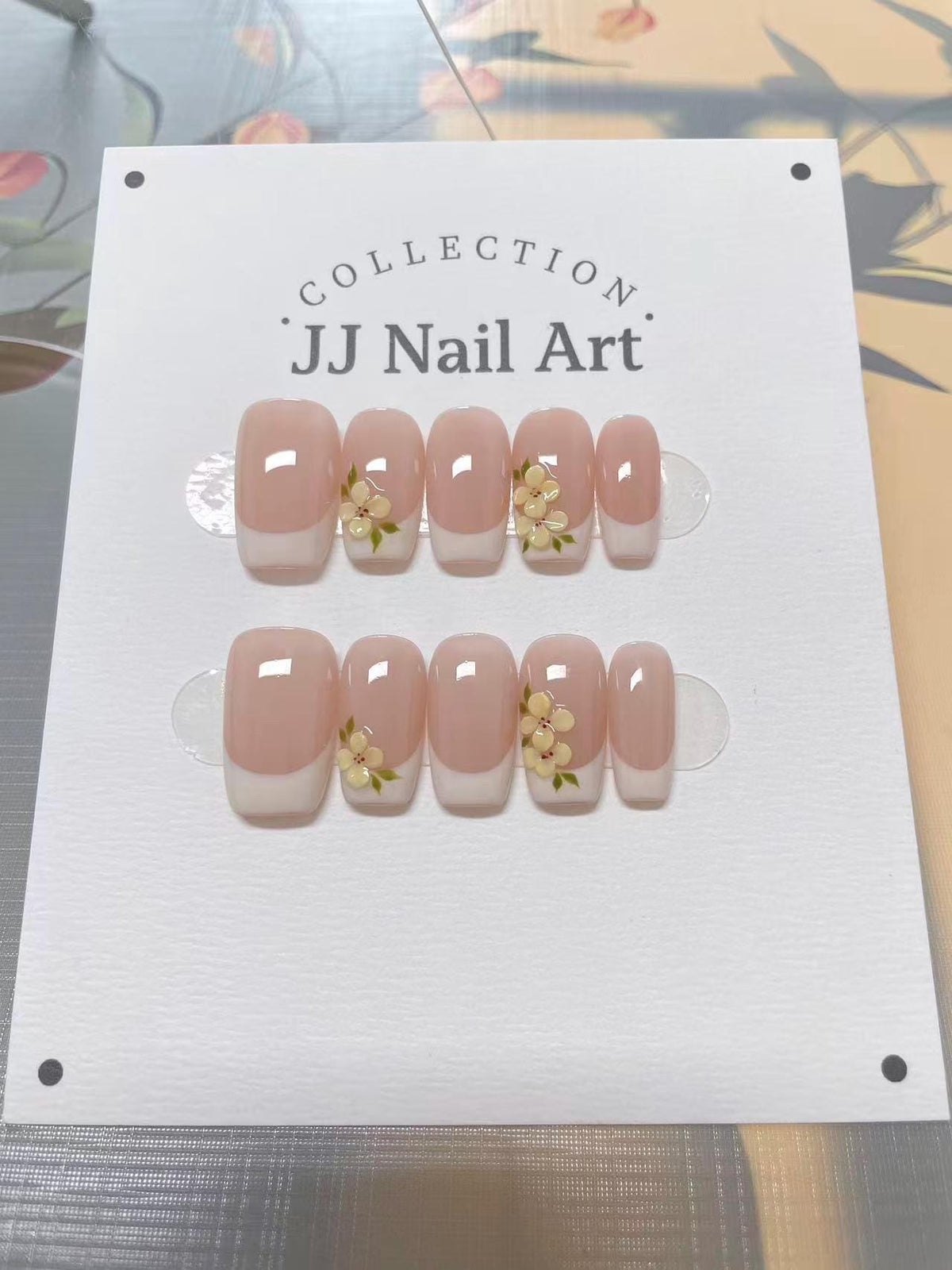 3D Handmade Petals French Press On Nails: Custom Shape Reusable Set