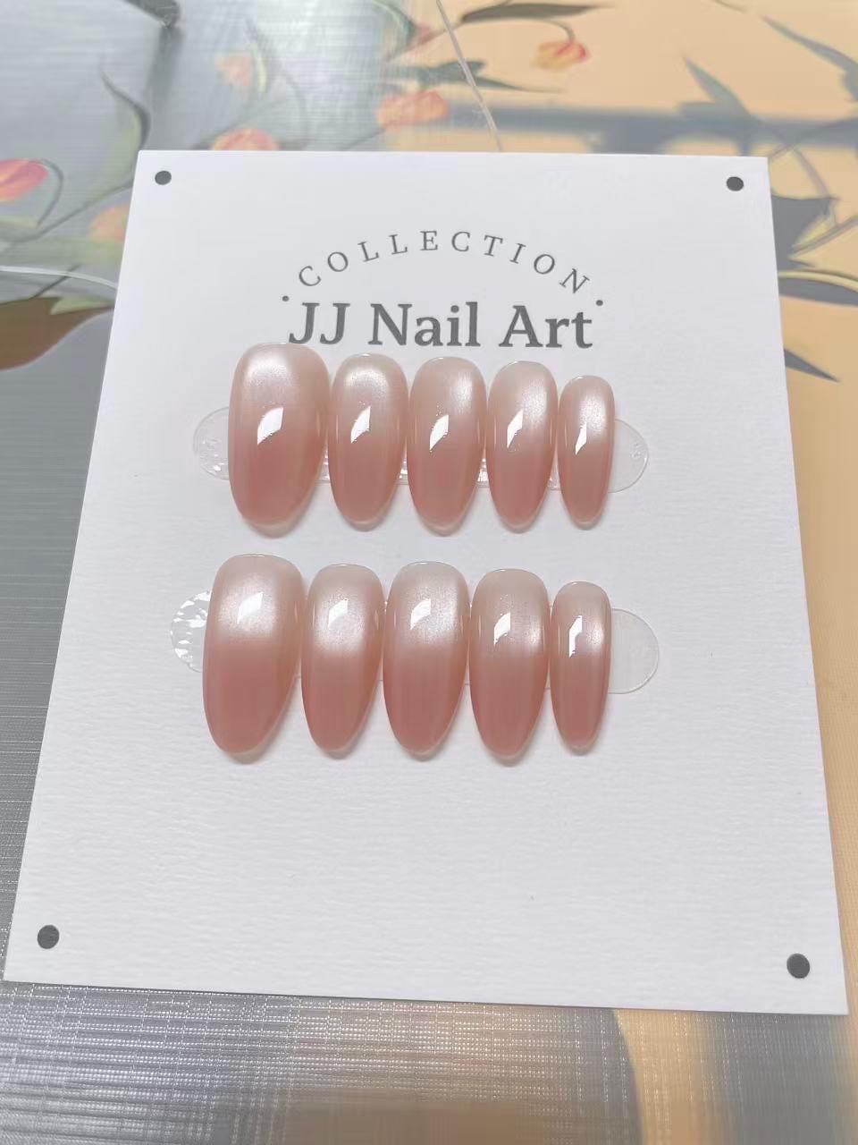 Blush Handmade Press On Nails: Custom Shape Reusable Set