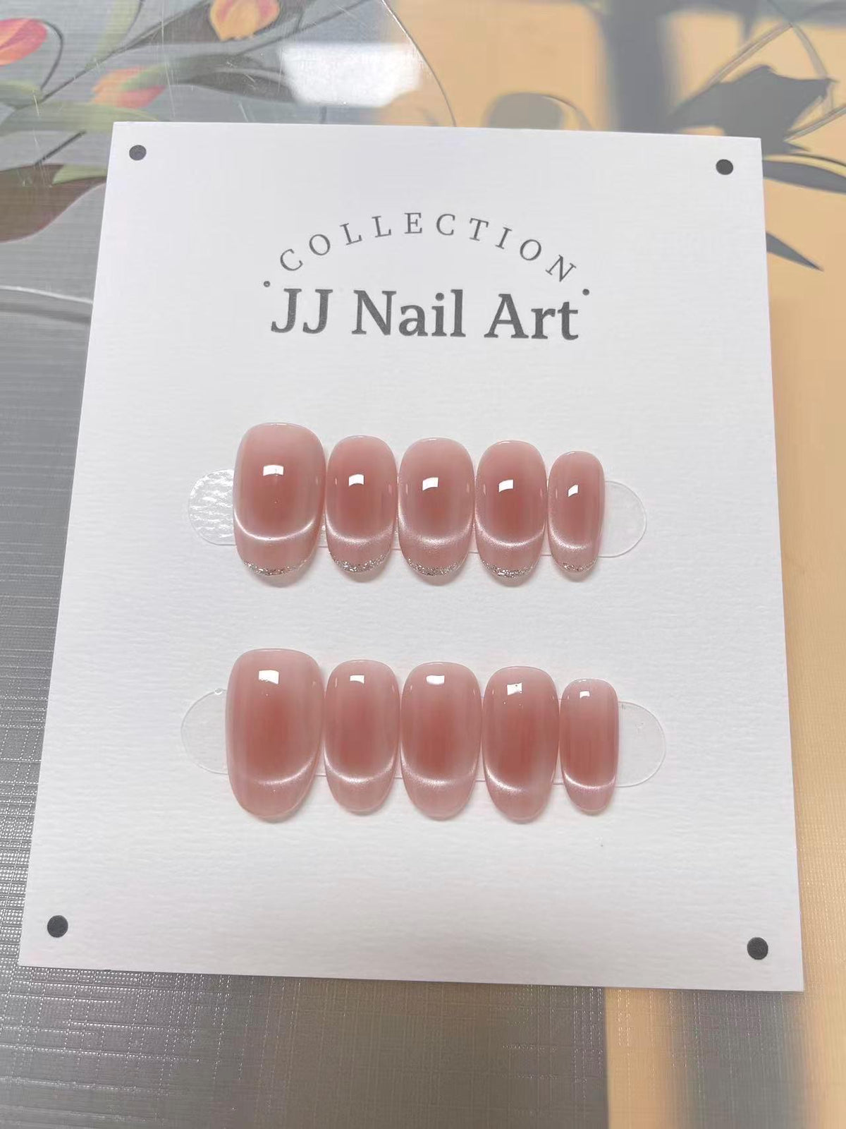 Butterfly Ombre Press On Nails: Hand-Painted Reusable False Nails