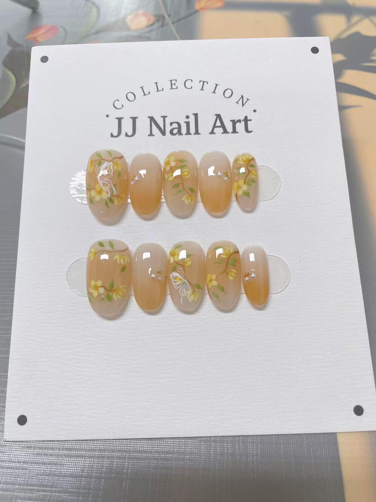 Summer Flowers Press On Nails: Custom Shape Reusable Set