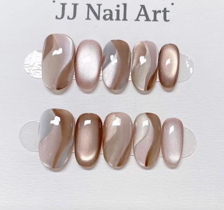 Cool Colors Press On Nails: Custom Shape Reusable Nail Set