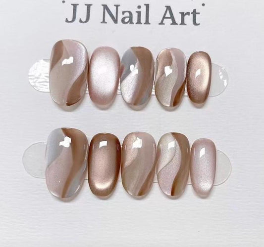 Cool Colors Press On Nails: Custom Shape Reusable Nail Set