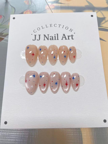 Team USA FIFA Press On Nails: Custom Shape Reusable Set
