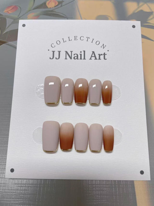 Ombre Mixed Colors Press On Nails: Hand Painted Reusable Fake Nails