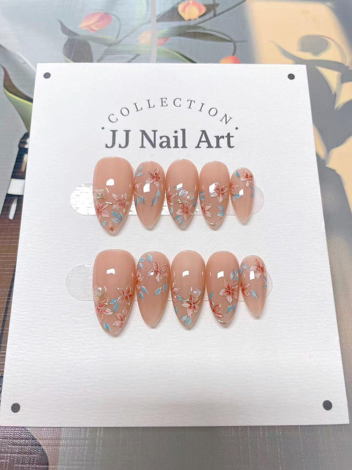 Flying Petals Press On Nails: Custom Shape Reusable Nail Set