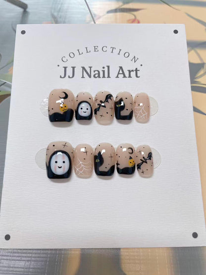 Handmade Dark Night Press On Nails: Reusable Nail Set