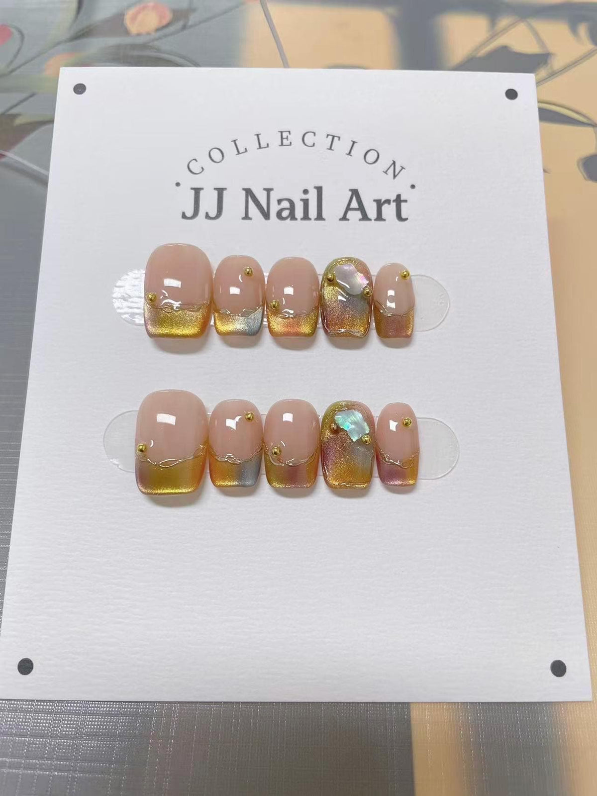 Colorful Tips Handmade Press On Nails: Reusable Custom Shape Set