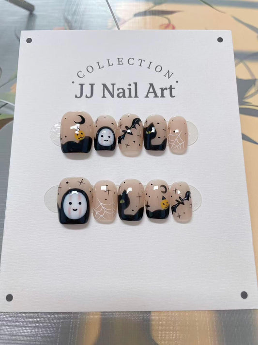 Handmade Dark Night Press On Nails: Reusable Nail Set