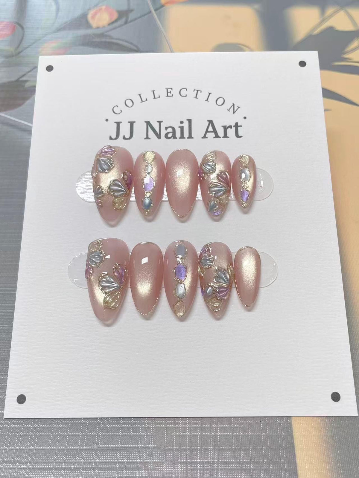 Handmade Pastel Petals Press On Nails: Reusable Set