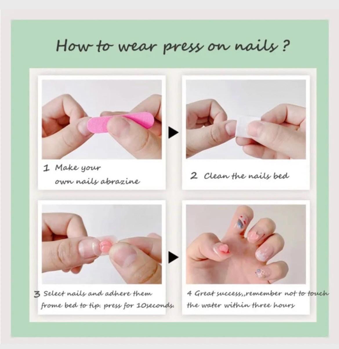 Handmade 3D Fruit Press On Nails: Reusable Gel Nail Art