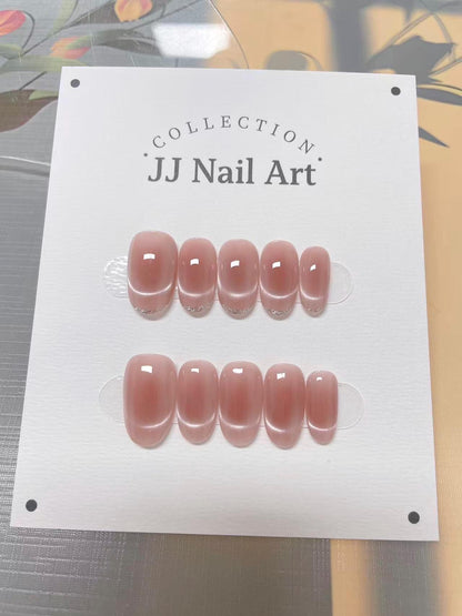 Butterfly Ombre Press On Nails: Hand-Painted Reusable False Nails