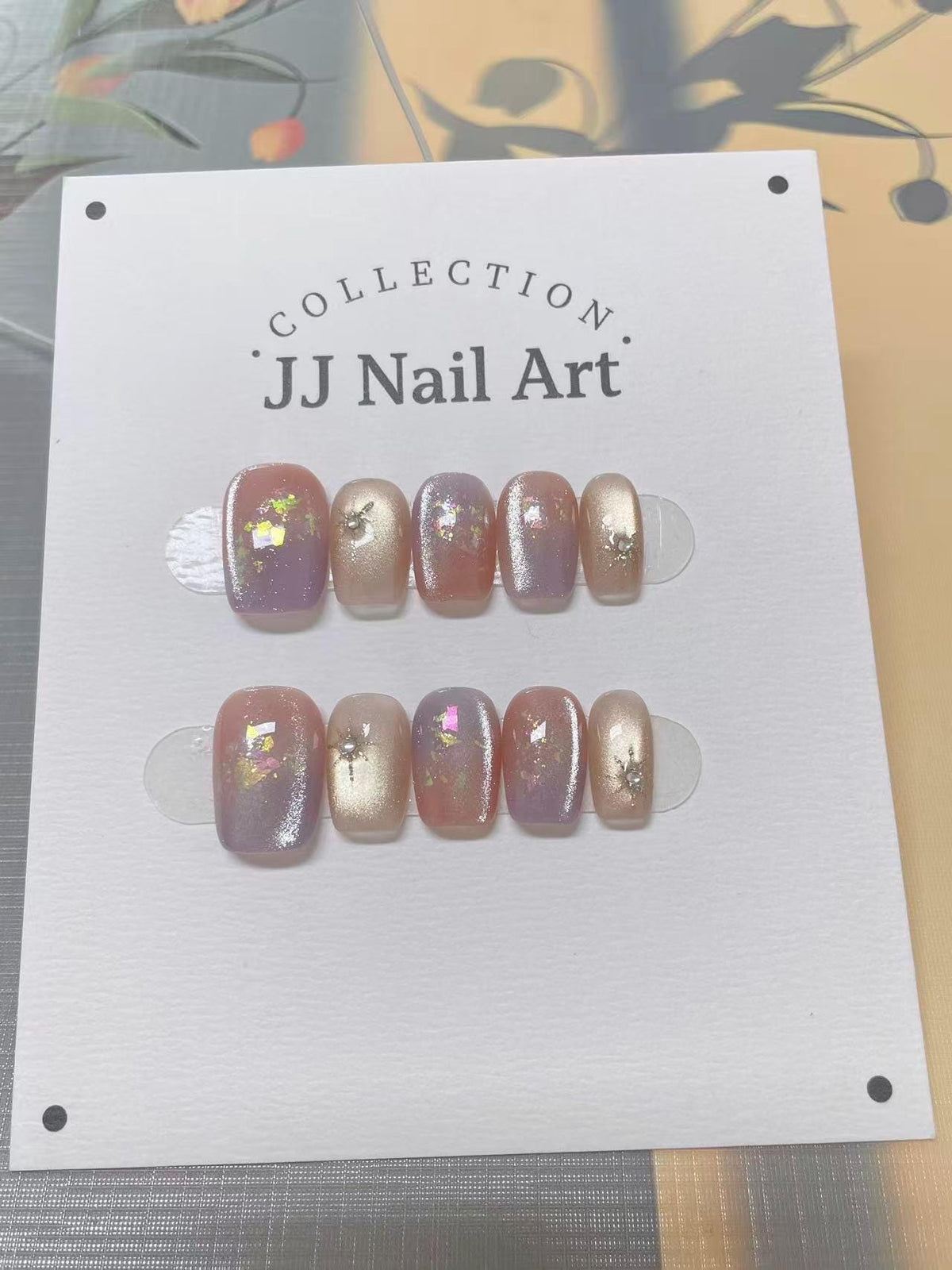 Ombre Colorful Chrome Hand Painted Press On Nails: Custom Shape Reusable Nail Set