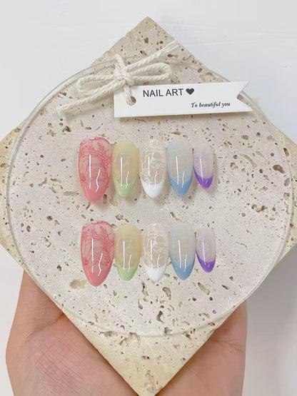 Transfer Film Press On Nails: Reusable Custom Shape Set