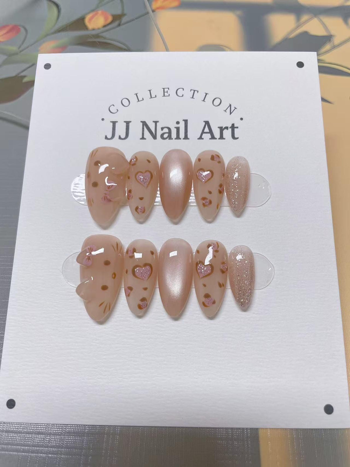 Love Cats Press On Nails: Reusable Custom Shape Set