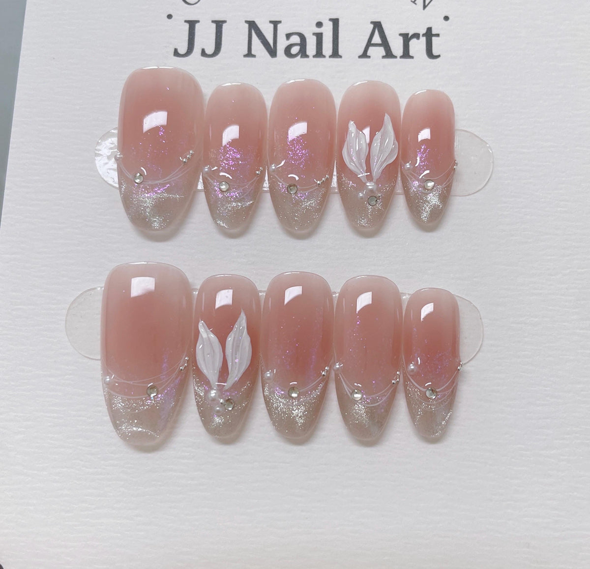 Mermaid Tails Handmade Press On Nails: Reusable Custom Shape Set