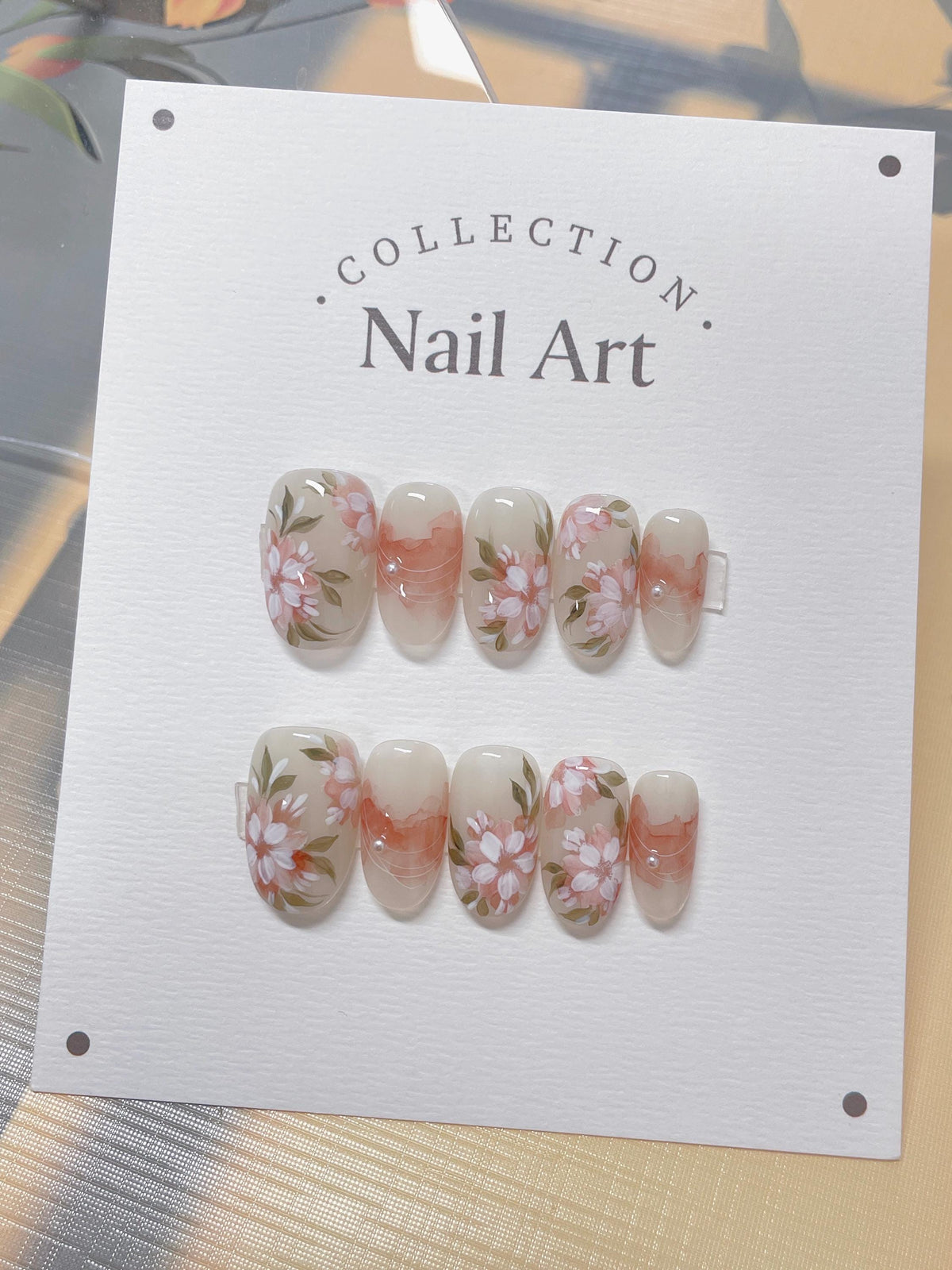 Hand Painted Smudge Cat Eye Press On Nails: Reusable Artist Faux Nails