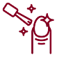 Icon of a hand holding a screwdriver with a glowing effect